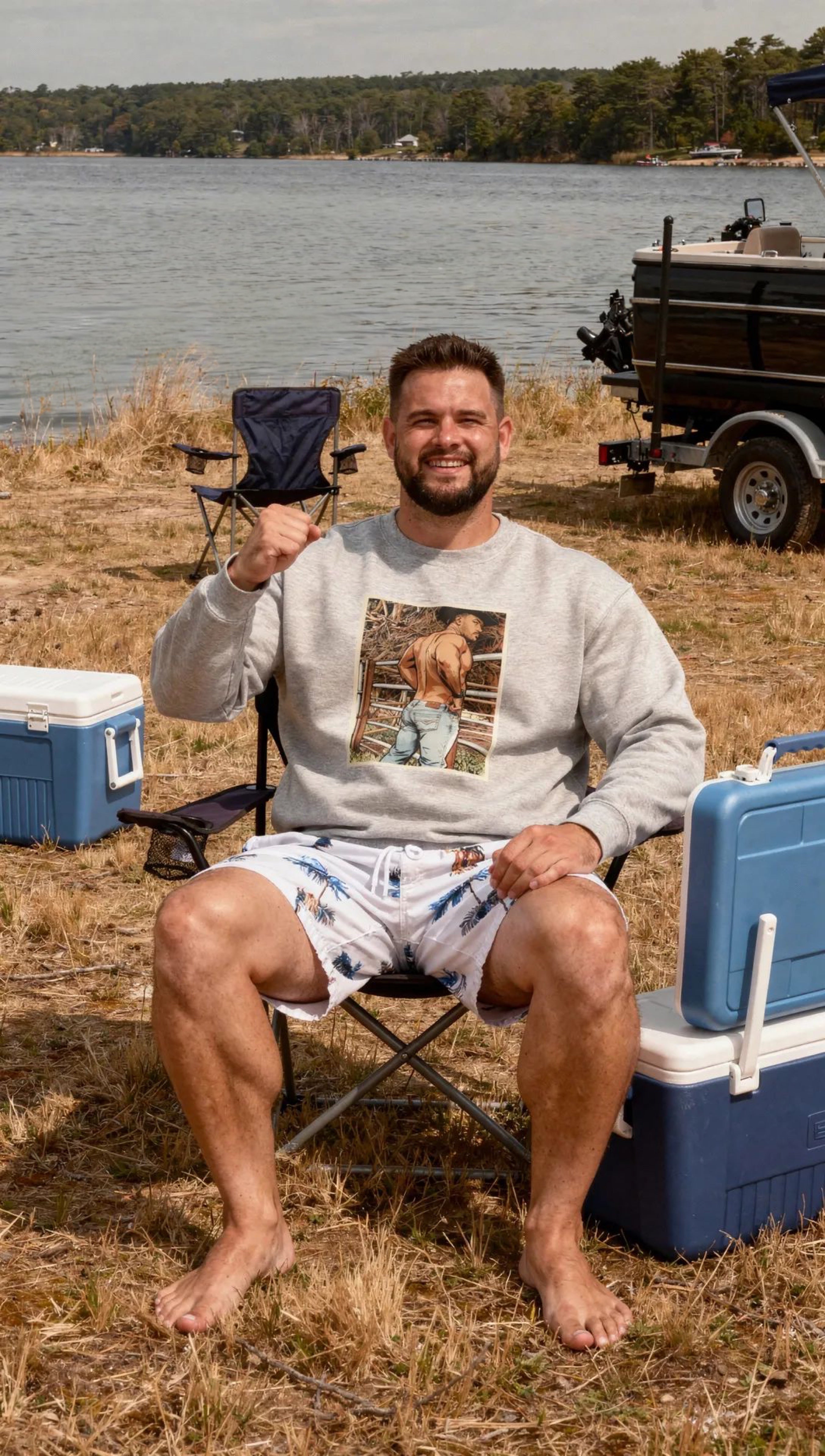 Rugged Cowboy Crewneck Sweater